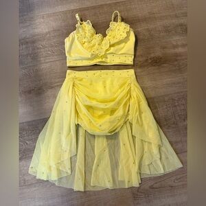 Yellow Rhinestone Lyrical Two-Piece Set